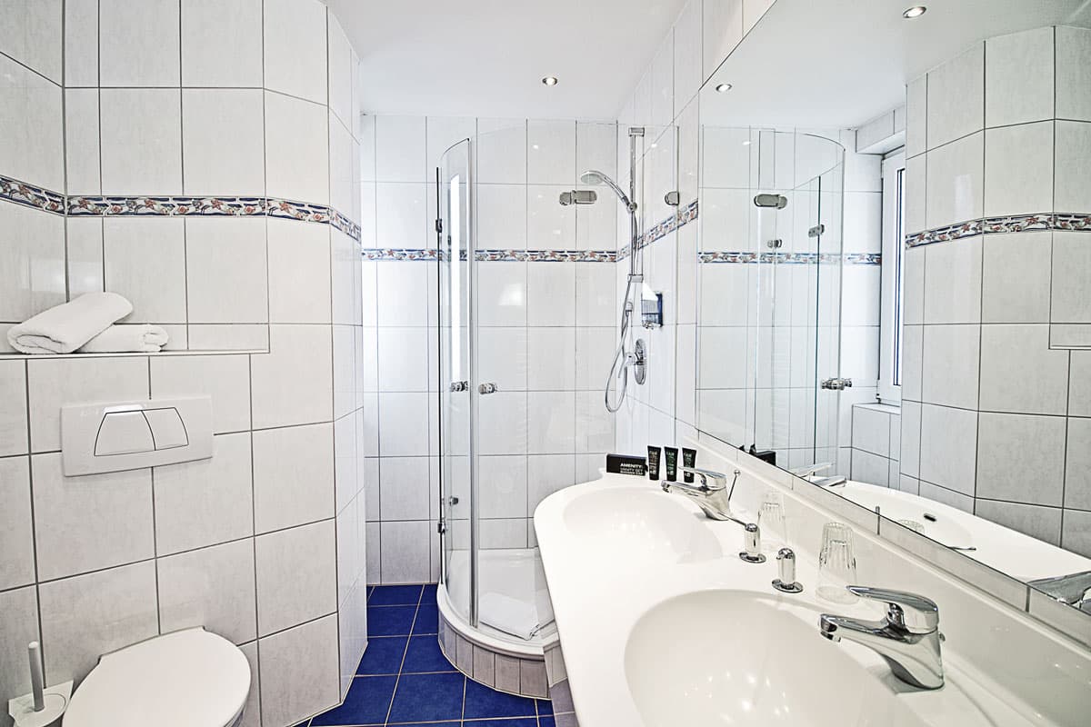 Modern bathroom in the comfort double room